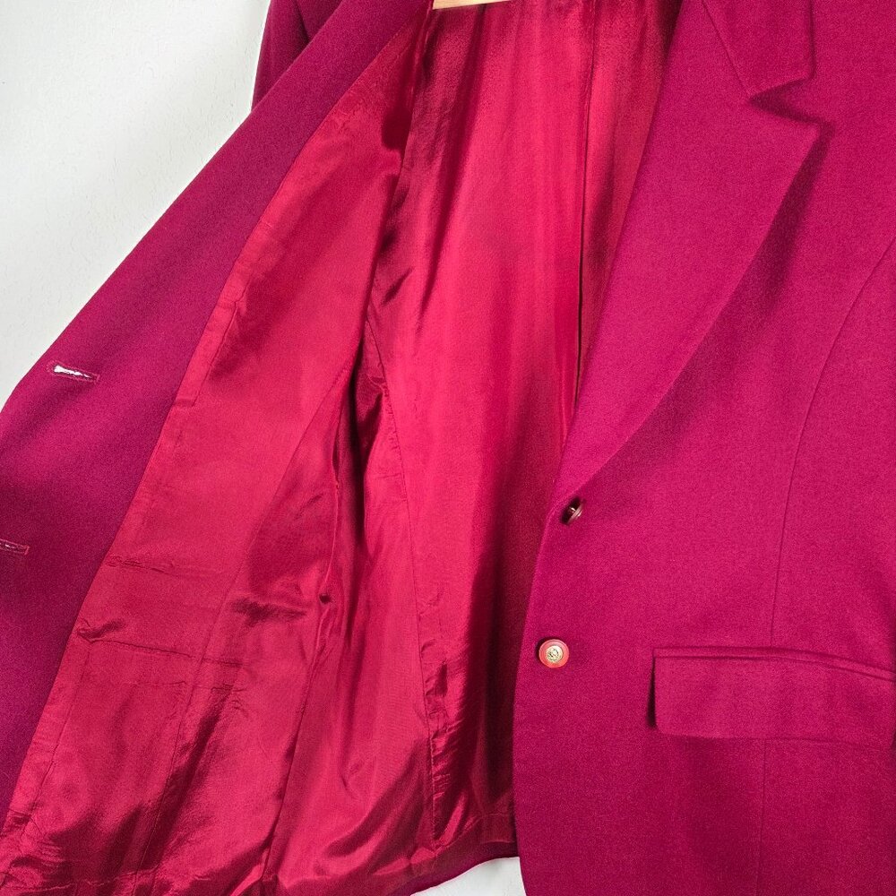 Pendleton Vintage Red Virgin Wool Blazer Gold Button USA Size 10 - Picture 5 of 12